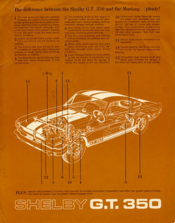 1966 Ford Mustang Shelby GT 350 Brochure Page 4